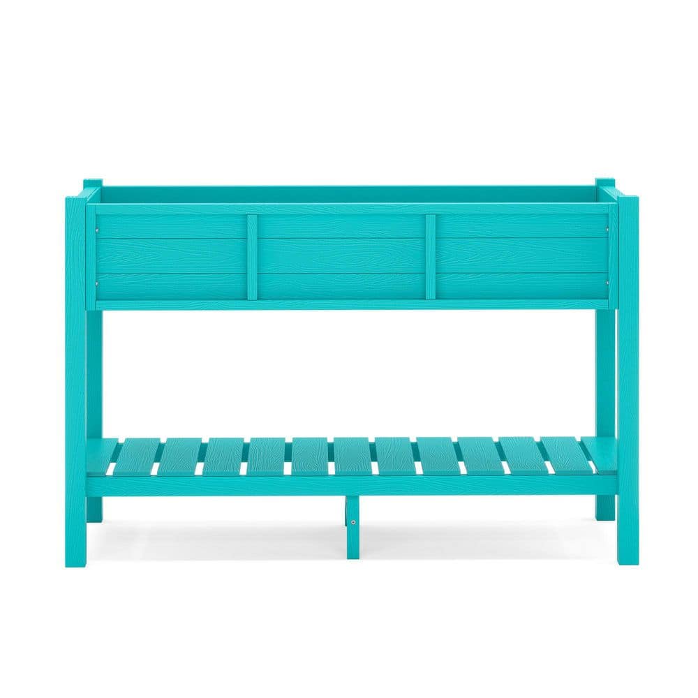 Raised Garden Bed, Elevated Plastic HDPS Planter Box Stand for Backyard, Patio, Balcony-Blue Set Of 4 price history on PriceWatchPro