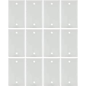 White 1-Gang Screw in Blank Wall Plate (12-Pack)