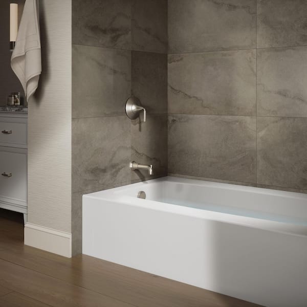 Elmbrook 60 in. x 36 in. Soaking Bathtub with Left-Hand Drain in White
