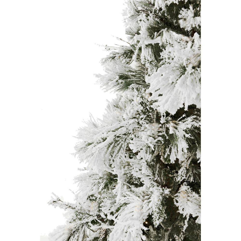 6.5-Foot Flocked Snowy Pine Artificial Christmas Tree with Metal Stand