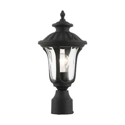 Oxford 1 Light Textured Black Outdoor Post Top Lantern