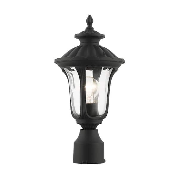 Livex Lighting Oxford 1 Light Textured Black Outdoor Post Top Lantern