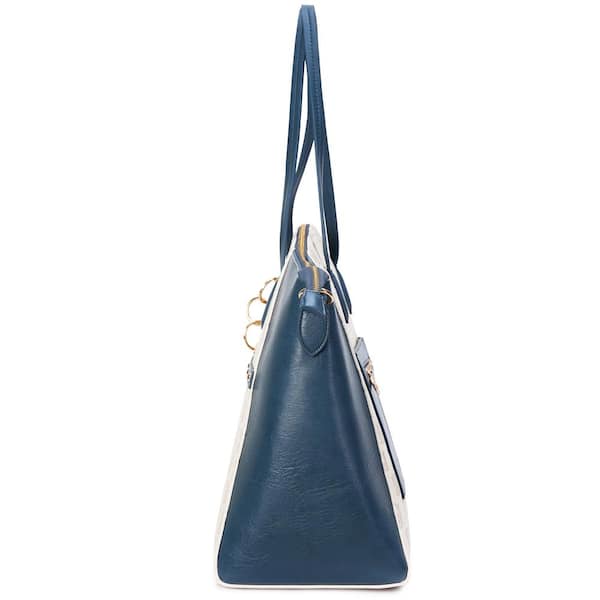 BADGLEY MISCHKA Caroline 13.7 in. Navy Vegan Leather Weekender