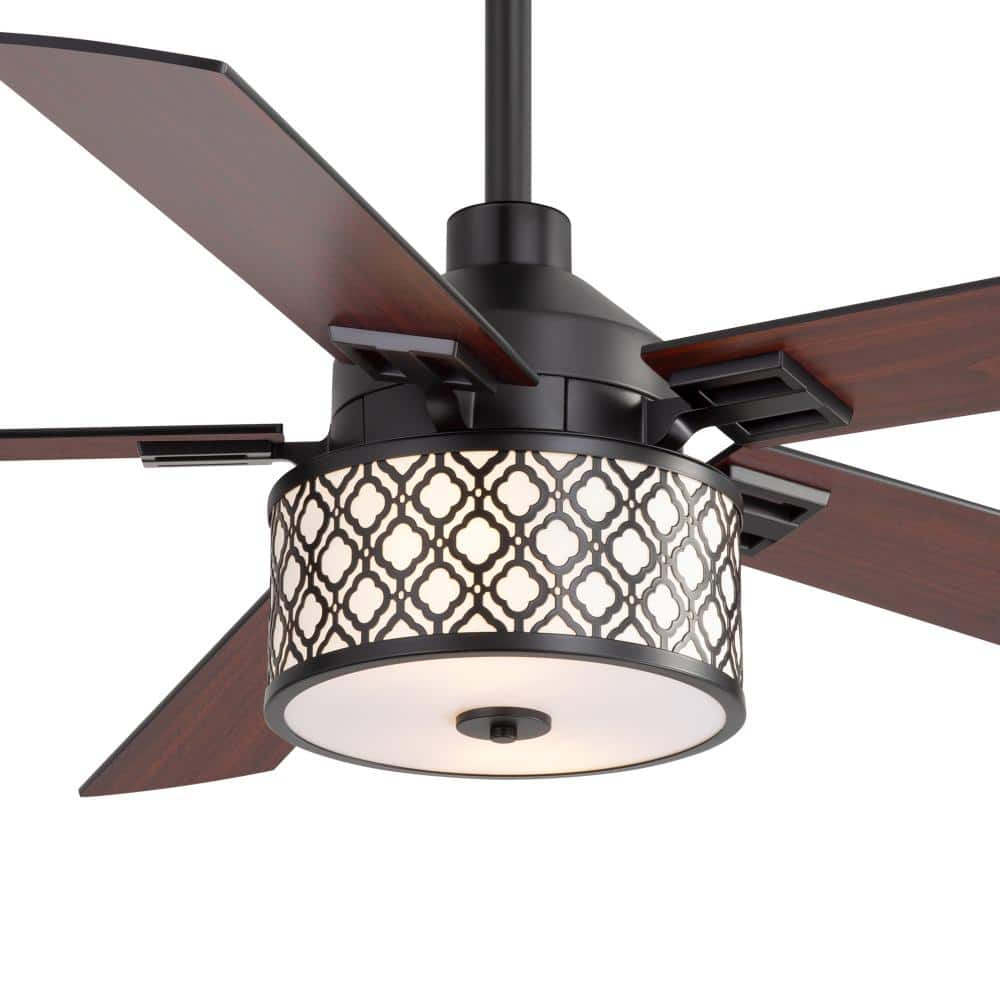 52 in. LED Matte Black Blade Ceiling Fan With Light Kits and Remote Control price history on PriceWatchPro