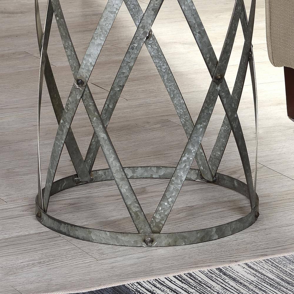 Westbrook Round Wood and Metal End Table