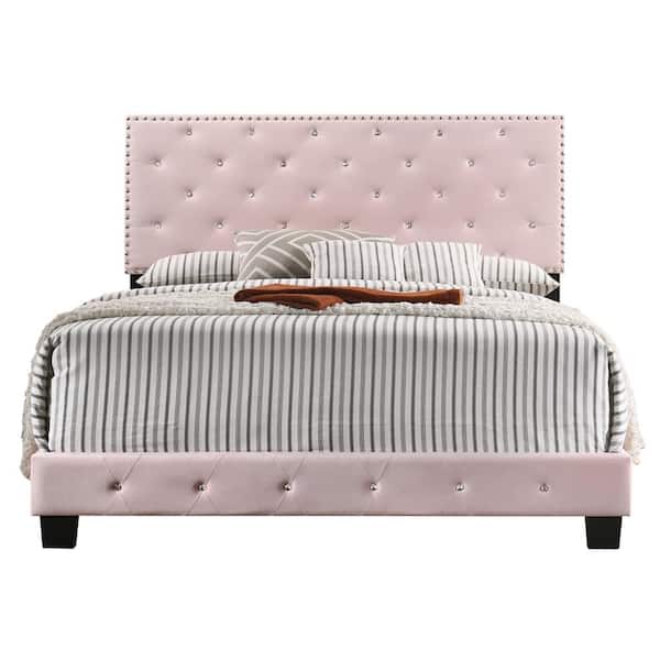 AndMakers Suffolk Pink Full Panel Bed