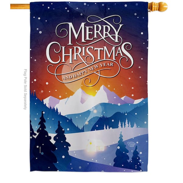 Ornament Collection 28 in. x 40 in. Walking Into Wonderland Winter House Flag 2-Sided Decorative Vertical Flags