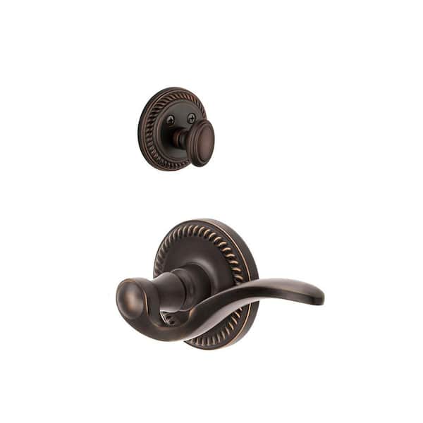 Grandeur Newport Single Cylinder Timeless Bronze Combo Pack Keyed Differently Left Handed Bellagio Lever and matching deadbolt