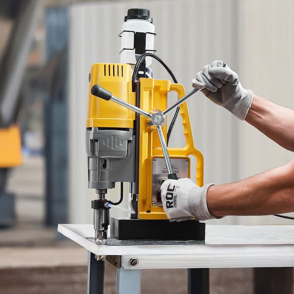 Magnetic Drill 1400-Watt Motor 2 in. 10 Speed Drill Press w/ 292 2 lbf Portable Electric Mag Drill Press 0-750 RPM Speed