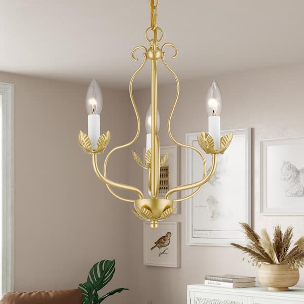 Livex Lighting Katarina 3-Light Soft Gold Floral Chandelier 42903 