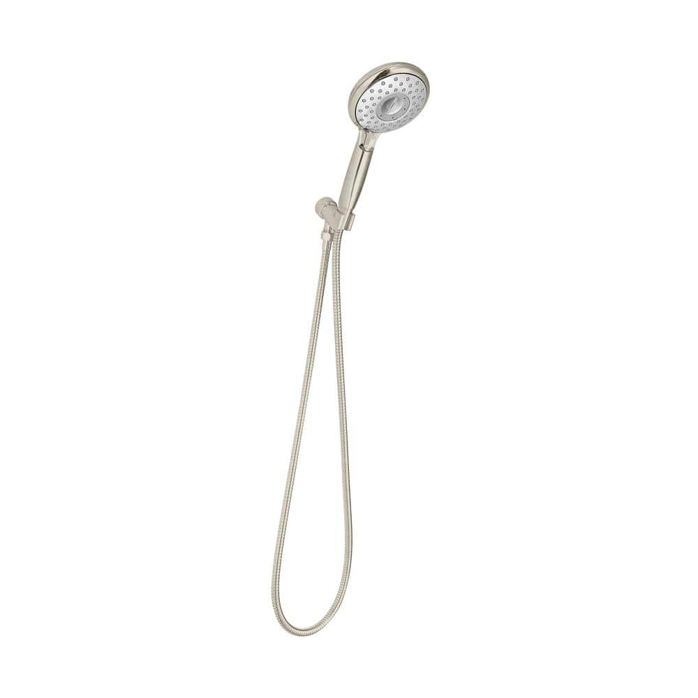 Spectra 4-Spray 5 in. Single Wall Mount Handheld Shower Head in Brushed Nic