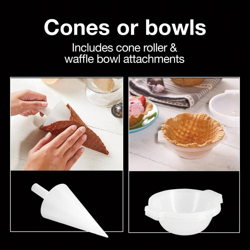 White Thermoplastic Adjustable Temperature Waffle Cone Maker