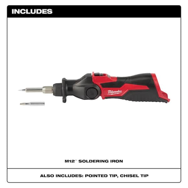 Milwaukee M12 FUEL 12-Volt Lithium-Ion 1/4 in. Cordless Right Angle Die  Grinder Kit with M12 Soldering Iron 2485-22-2488-20 The Home Depot