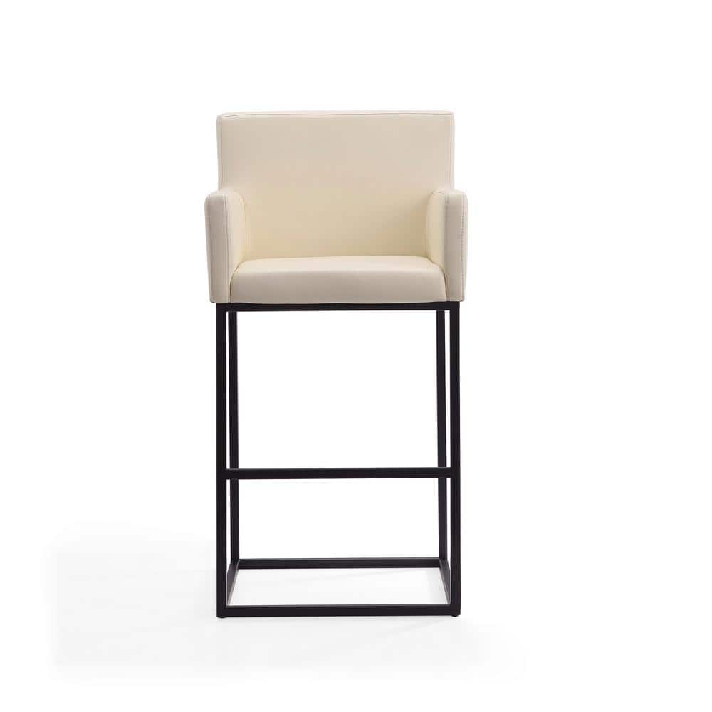 Manhattan Ambassador Cream Leather 42'' Modern Barstool