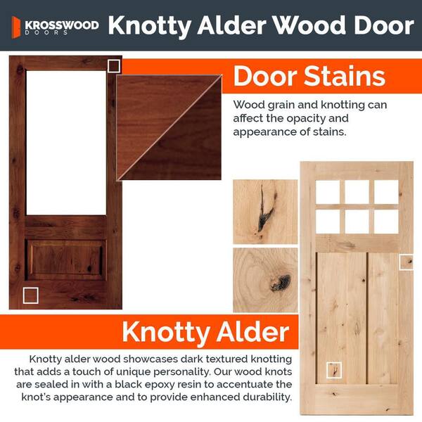 42 in. x 96 in. Knotty Alder Right-Hand/Inswing 6-Lite Beveled Clear Glass Unfinished Wood Prehung Front Door w/ RSL DS