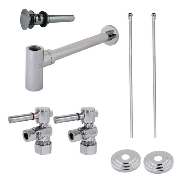 Kingston Brass Trimscape Traditional Plumbing Sink Trim Kit 1-1/4 in. Brass with P- Trap in Polished Chrome