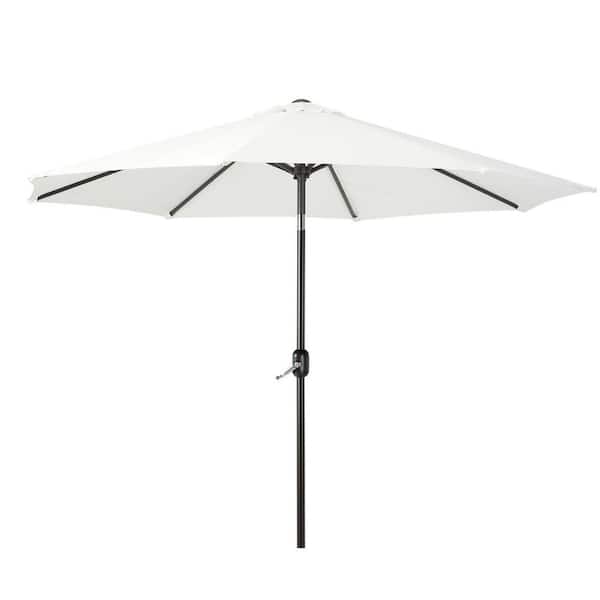 Tristen 9 ft. Outdoor Patio Crank and Tilt Market Table Umbrella in White