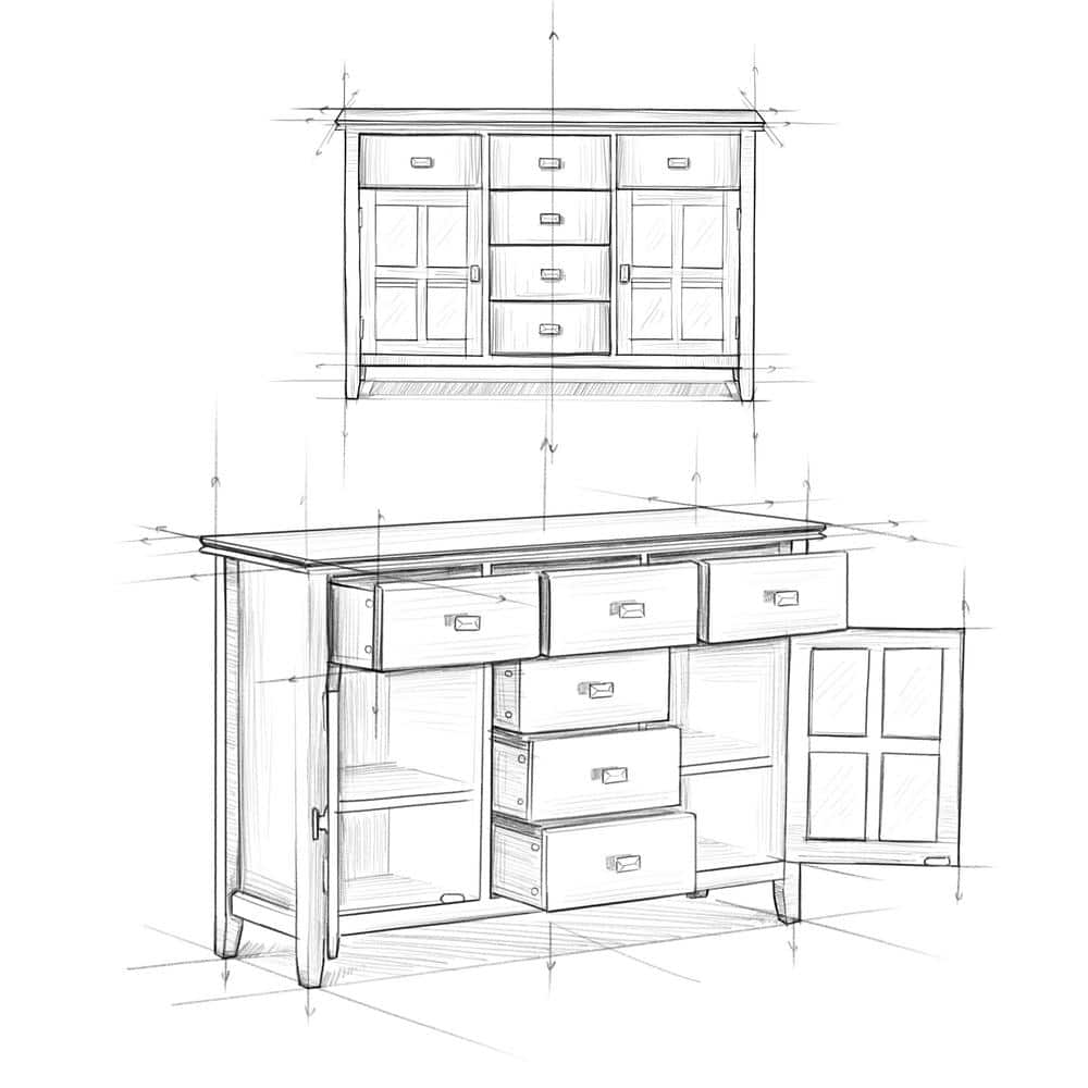 Artisan Handcrafted Solid Wood Sideboard in Russet Brown