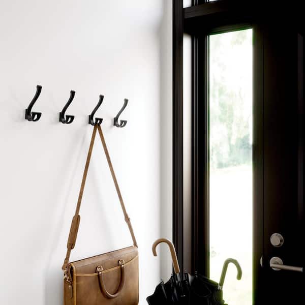 Liberty Modern Faceted 5 in. Coat and Hat Wall Hook in Matte Black