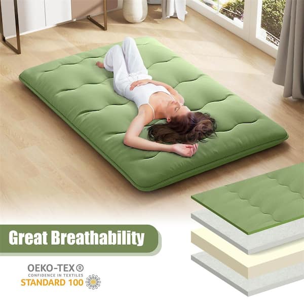 Costway 4 in. Full Futon Mattress Japanese Floor Pad with Washable