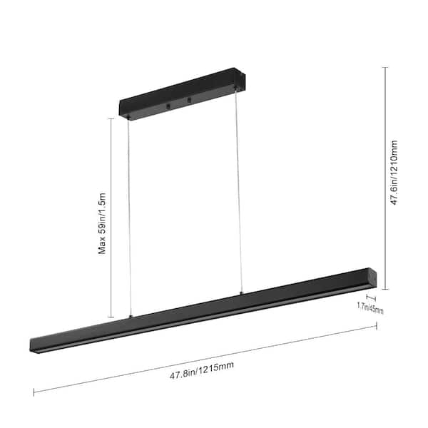 ジャンク品 SwitchLight BLACK Jushua 47 in. Black LED Linear Light Fixture Chandelier Dimmable