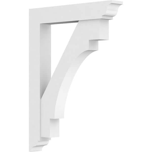 Ekena Millwork Standard Merced 3 in. W x 32 in. H x 24 in. D Signature Urethane Polyurethane Bracket With Traditional Ends