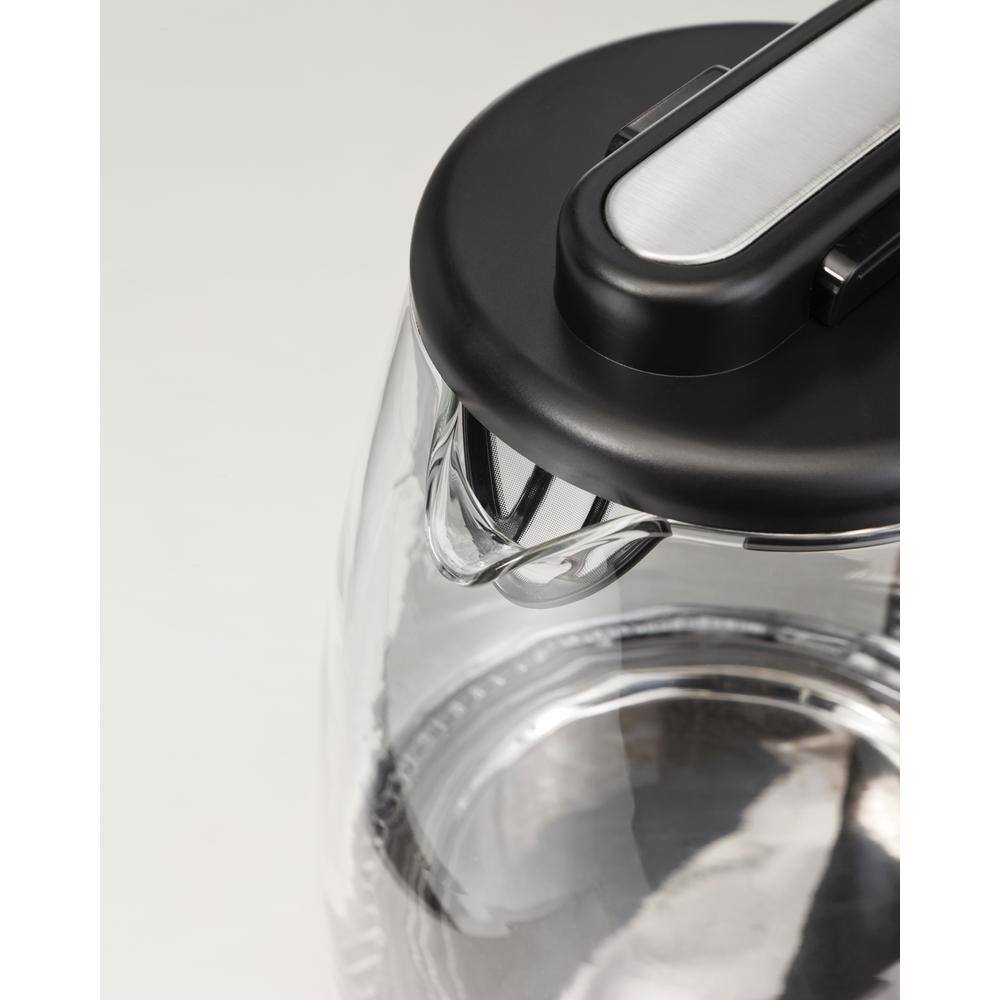 1.8 Quart Stainless Steel and Glass Electric Kettle with Blue LED