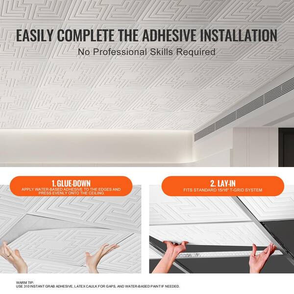 Armstrong Ceilings 24-in x 24-in Cascade 12-Pack White Patterned 15/16-in Drop Acoustic Panel Ceiling Tiles Armstrong Ceilings 24-in x 24-in Cascade 12-Pack White Patterned 15/16-in Drop Acoustic Panel Ceiling Tiles