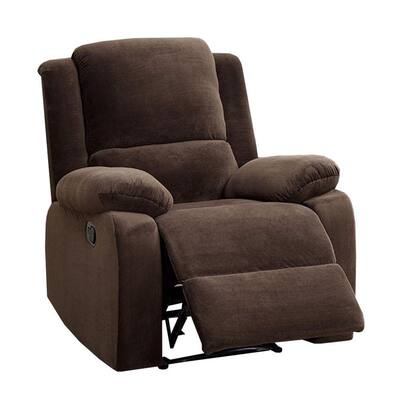 Haven Transitional Dark Brown Polyester and Flannelette Recliner