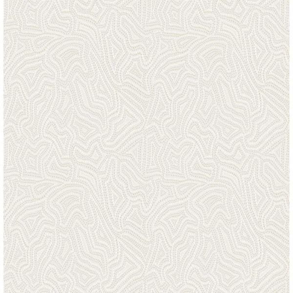 A-Street Prints Hollenback White Dotted Abstract Non-Pasted Wallpaper Sample