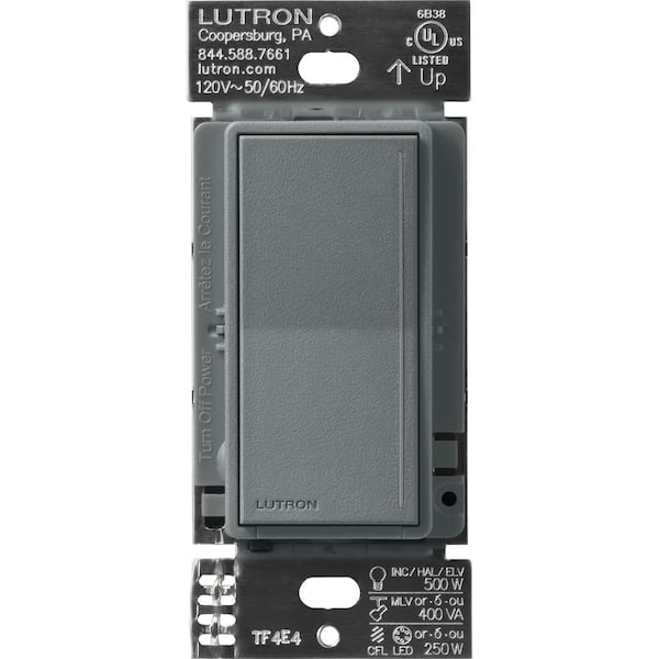 Lutron Sunnata Pro LED+ Touch Dimmer Switch, for 500W ELV/MLV, 250W LED, Single Pole/Multi Location, Slate (ST-PRO-N-SL)