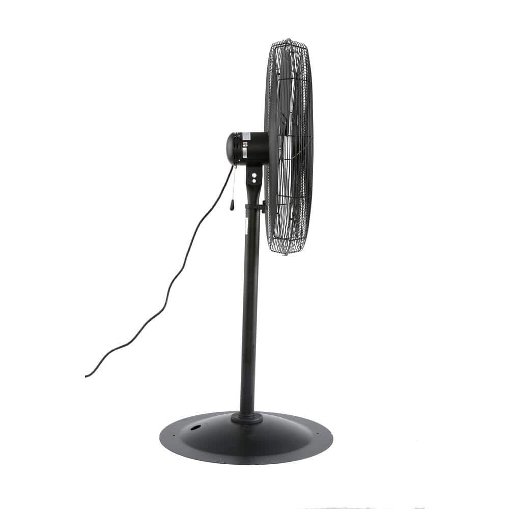 iLiving 30-Inch Black Adjustable Height Pedestal Floor Fan