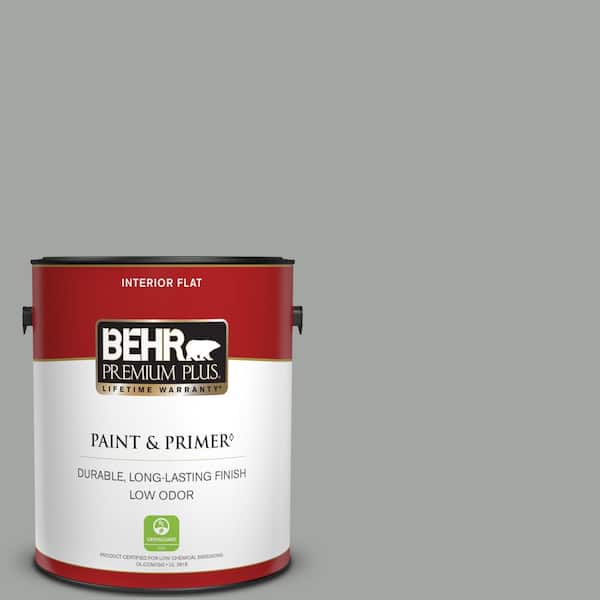 BEHR PREMIUM PLUS 1 gal. #PPU25-04 Sharkskin Suit Flat Low Odor Interior Paint & Primer
