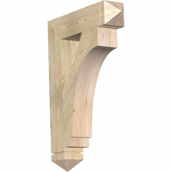 Ekena Millwork 6 in. x 40 in. x 28 in. Douglas Fir Imperial Arts and Crafts Rough Sawn Bracket