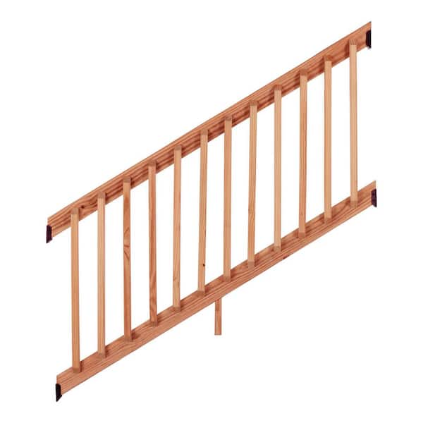 6 ft. Redwood-Tone Southern Yellow Pine Stair Rail Kit with B2E Balusters