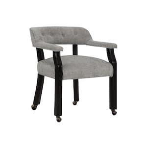 Vandusen Black and Grey Polyester Seat Castered Dining Chair