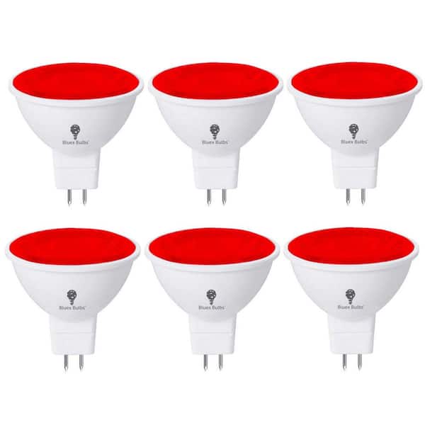 BLUEX BULBS 50-Watt Equivalent MR16 Decorative  LED Light Bulb in Red (6-Pack)