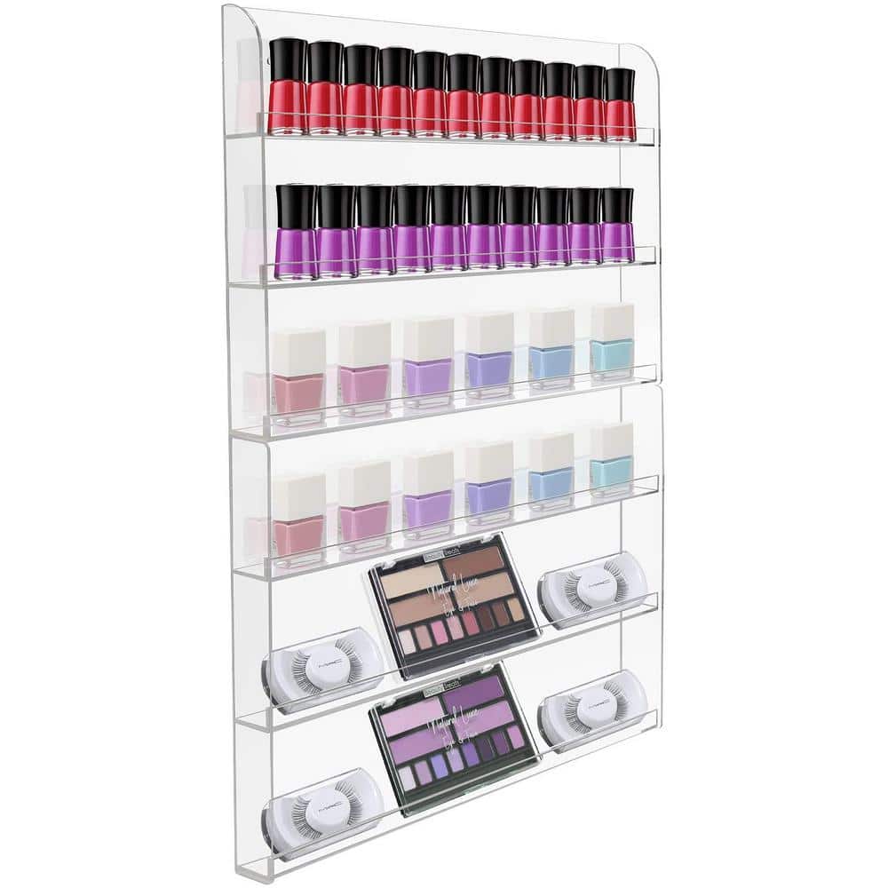 Clear Acrylic 6-Tier Nail Polish Wall Rack Display