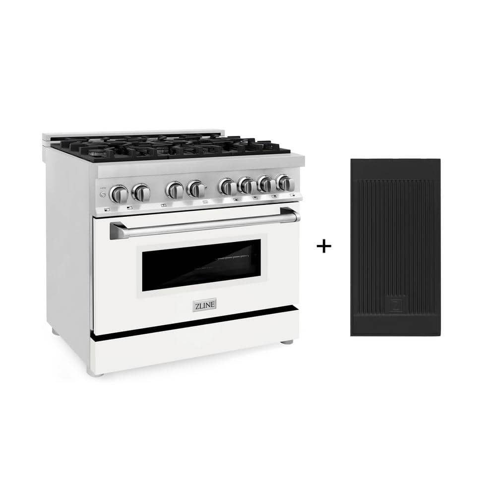 36 in. 6 Burner Dual Fuel Range with White Matte Door in Stainless Steel with Griddle price history on PriceWatchPro