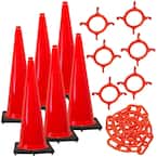 36 in. Traffic Orange Traffic Cone and Chain Kit