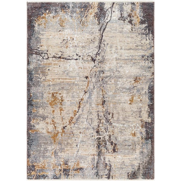 Aida Gray Modern Abstract 2 X 4 Area Rug
