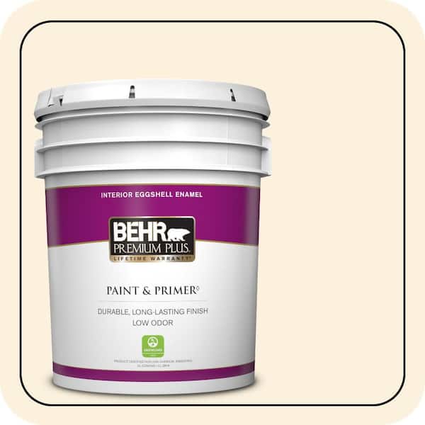 BEHR PREMIUM PLUS 5 gal. #M260-1 String Cheese Eggshell Enamel Low Odor Interior Paint & Primer