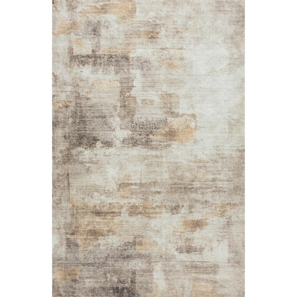 HaiiMeid Monet Gray/Brown 4 ft. x 6 ft. Modern Abstract Area Rug