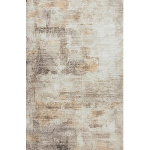 Monet Gray/Brown 6 ft. x 9 ft. Modern Abstract Area Rug