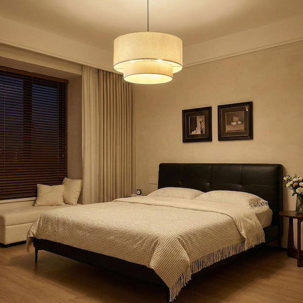 aiwen Modern 20 in. 3-Light Drum Chandelier Hanging Lamp Fixture