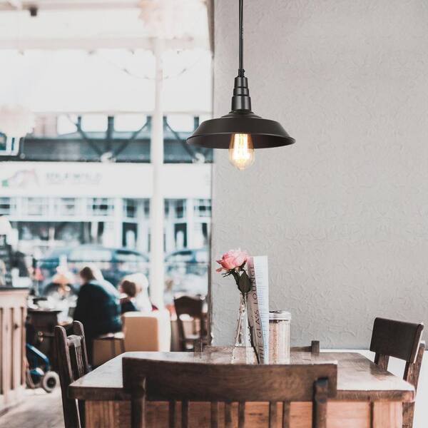 Lnc 1 Light Industrial Black Vintage Barn Pendant Modern Farmhouse Hanging For Foyer Kitchen Hallway Um7j2ahd10701g2 The Home Depot Foyer Kitchen Hallway, Restaurant Ceiling Light Fixtures Home Depot