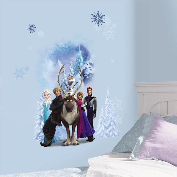 RoomMates 2.5 in. x 21 in. Disney Frozen Character Winter Burst Peel and Stick Giant Wall Decal (7-Piece)