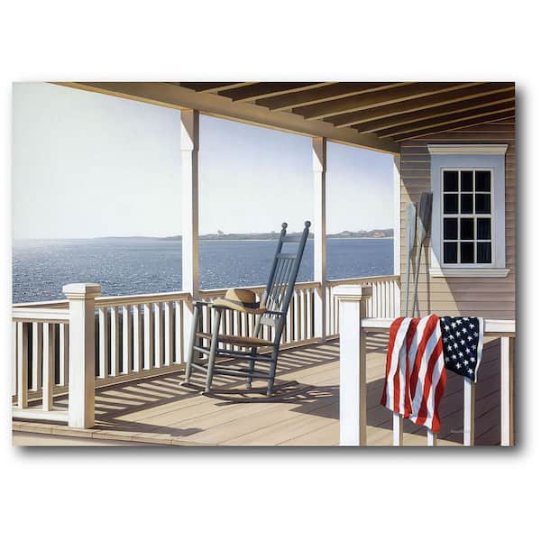 Courtside Market American Porch Gallery-Wrapped Canvas Wall Art 26 in. x 18 in.