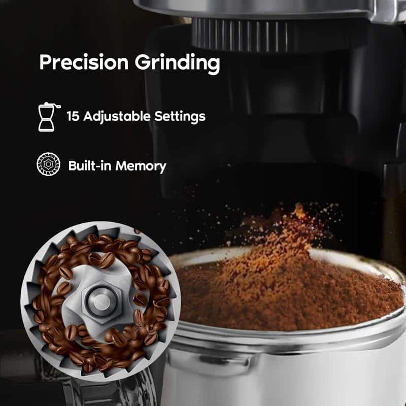 Casabrews Silver Stainless Steel Super Automatic Espresso Machine with Grinder