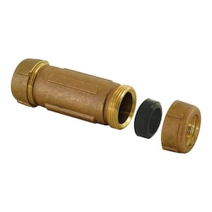 1/2 in. x 3/4 in. x 5 in. Long Pattern Brass Compression Coupling